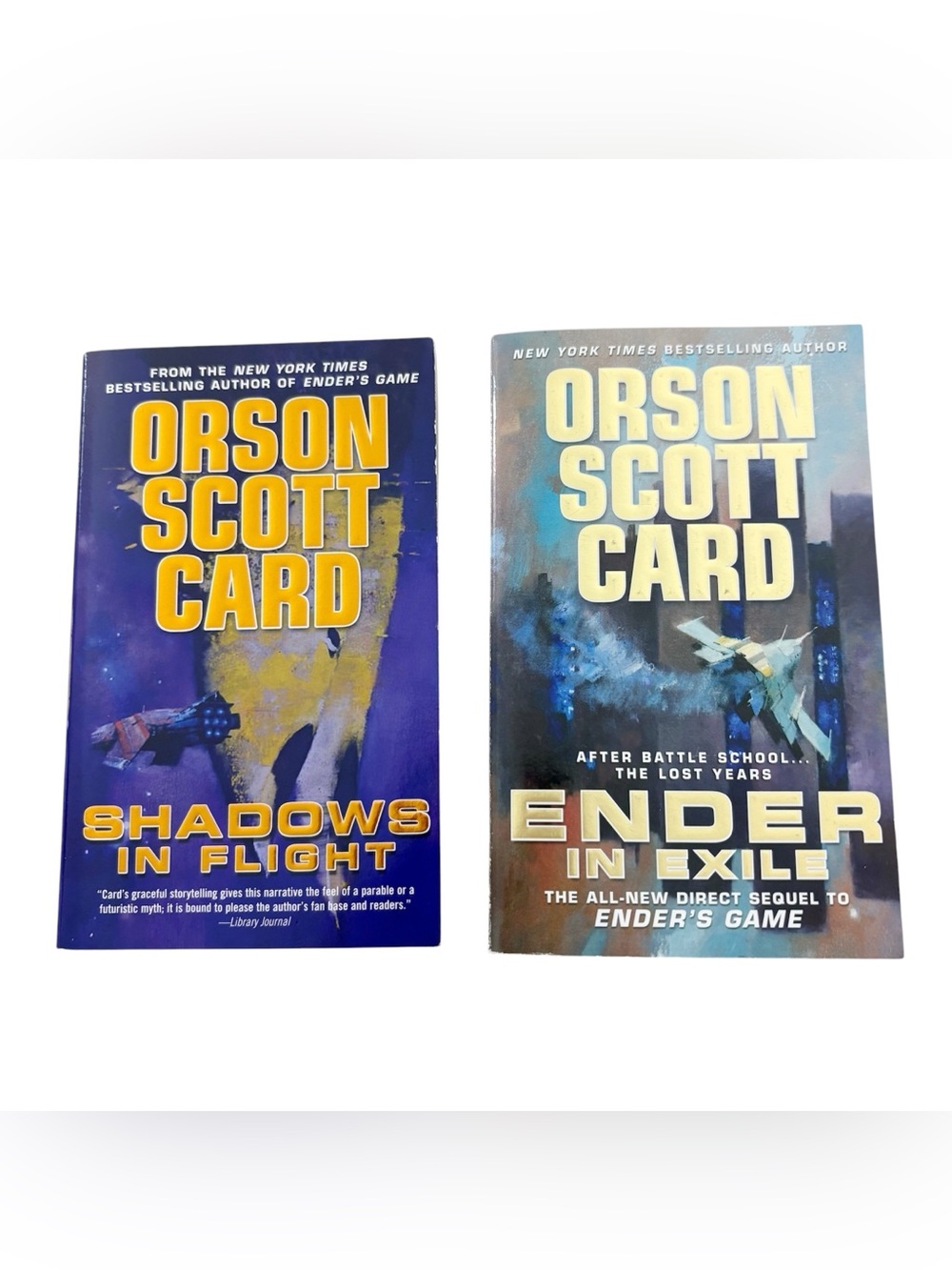 Orson Scott Card Paperback Book Lot - Shadows In Flight and Ended in Exile